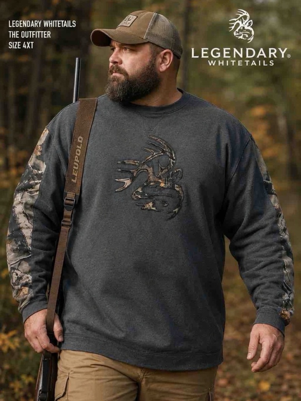 Legendary Whitetails Big Tall Deer Hunting Sweatshirt Camo Buck Fleece Pullover